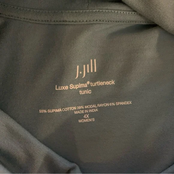 J Jill Luxe Supima Turtleneck Tunic Light Blue Modal Sz 4x Plus Size Casual - Picture 7 of 7